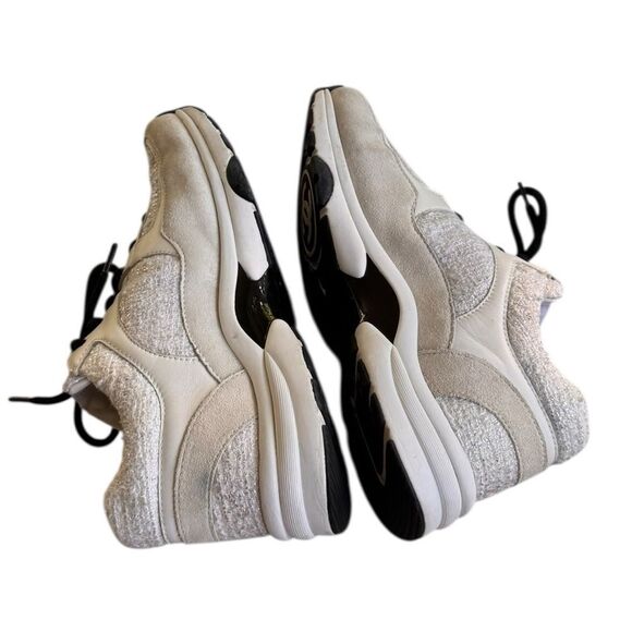 CHANEL Interlocking CC Logo Tweed Athletic Sneakers 38.5 - Picture 5 of 12